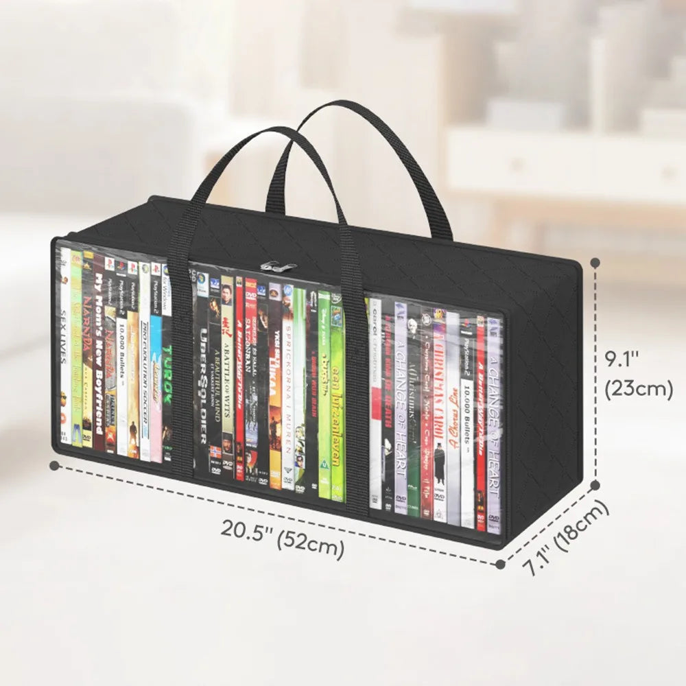 Saco de almacenamiento multifuncional de PVC de gran capacidad, organizador portátil a prueba de polvo y humedad para CD, libros, sombreros, ropa y almacenamiento de viaje